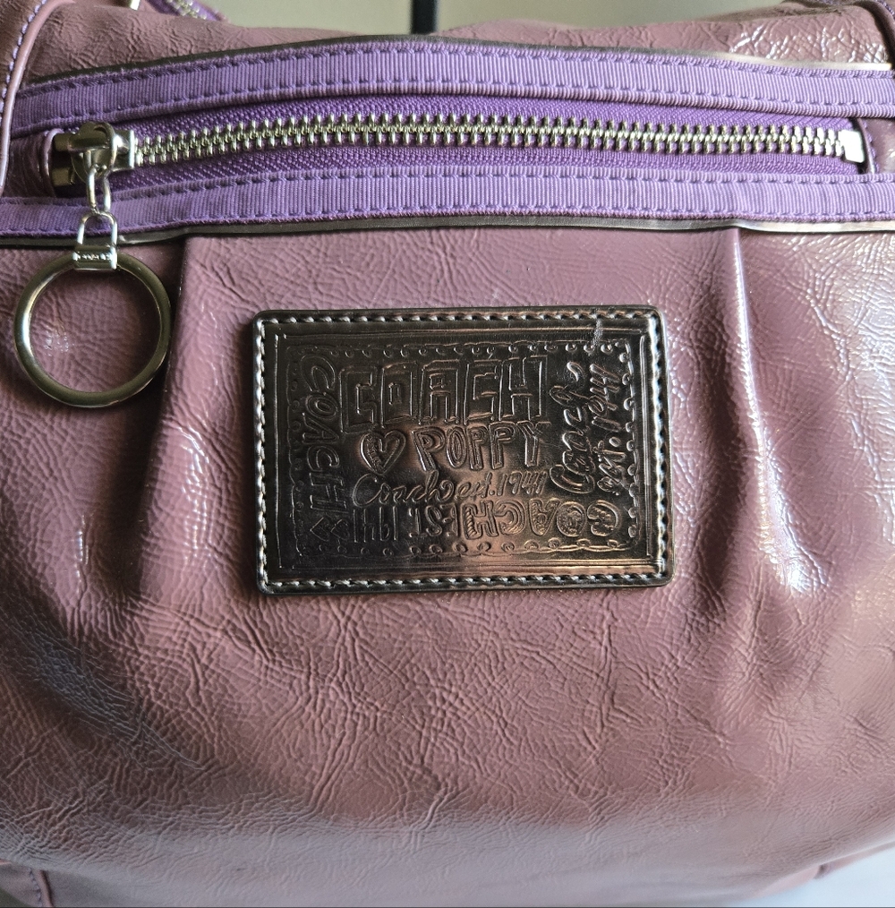 GUC Vintage Coach Poppy Jazzy Pink Patent Leather Shoulder Hobo Bag - Picture 7 of 13